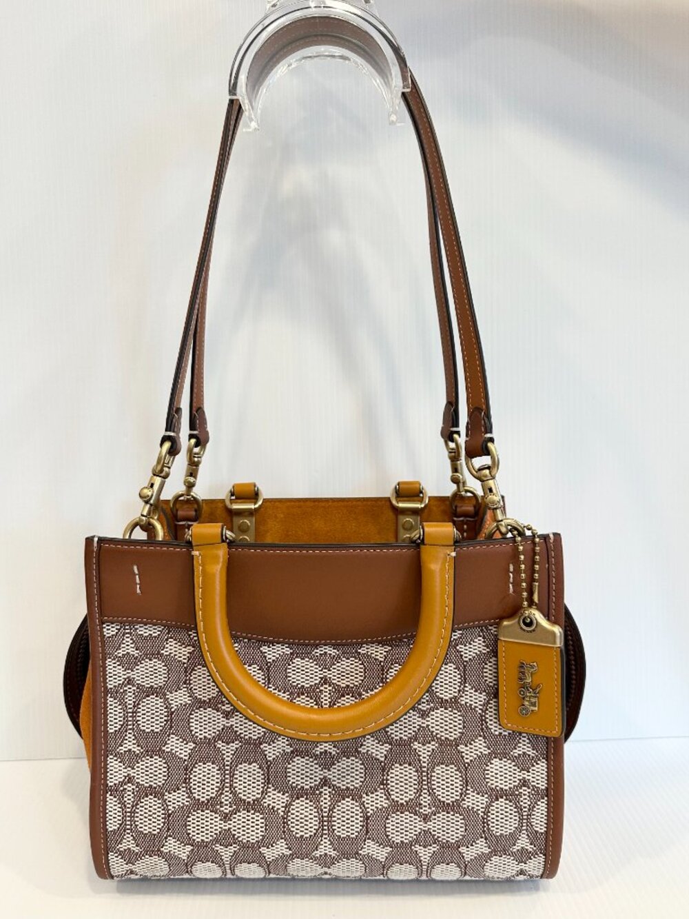 COACH Rogue 25 Signature Textile Jacquard – Brown/Tan - Picture 2 of 16